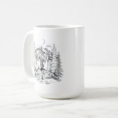 vintage Wanderillustration Kaffeetasse (Vorderseite Links)