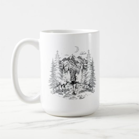 vintage Wanderillustration Kaffeetasse (Links)