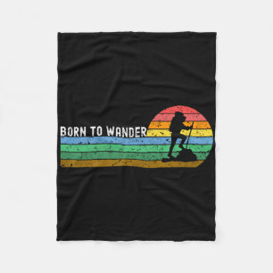 Vintage Wandern Born To Wander Retro Sonnenunterga Fleecedecke