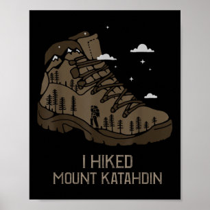 Vintage-Wanderstiefel Mount Katahdin für Camping Poster