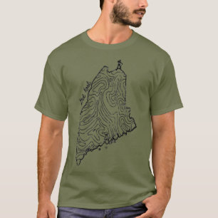 Vintage Wanderung Maine Wanderung Topo Karte verli T-Shirt