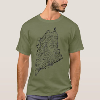 Vintage Wanderung Maine Wanderung Topo Karte verli T-Shirt