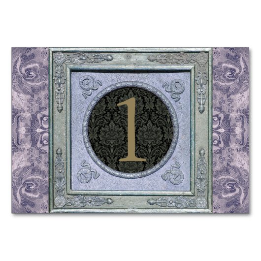 Vintage Wandteppichkarte für den Wandteppichboden Tischnummer (Vorderseite)