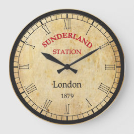 Vintage Wanduhr Sunderland Station 1879