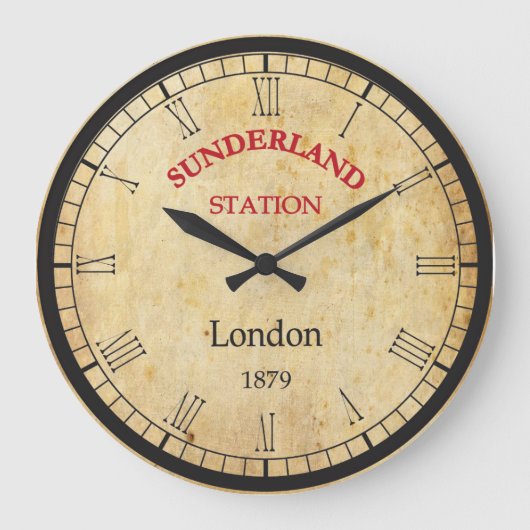 Vintage Wanduhr Sunderland Station 1879 (Vorderseite)