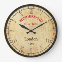 Vintage-Wanduhr Sunderland Station 1879
