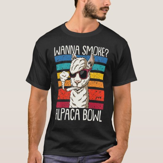 Vintage Wanna Smoke Alpaca T-Shirt (Vorderseite)