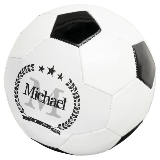 Vintage Wappen individuelle Name Monogramm Fußball (Dreiviertel)