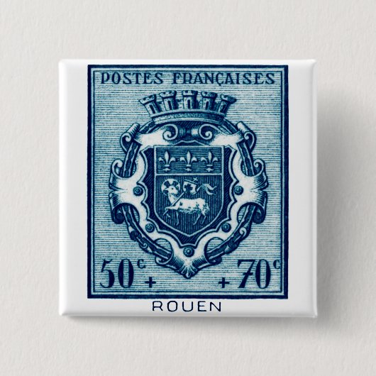 Vintage Wappen Rennes, Frankreich Button (Vorderseite)