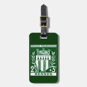 Vintage Wappen Rennes, Frankreich Gepäckanhänger