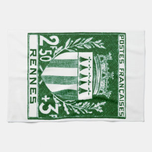 Vintage Wappen Rennes, Frankreich Küchentuch