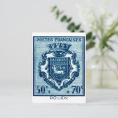 Vintage Wappen - Rouen, Frankreich Postkarte (Stehend Vorderseite)