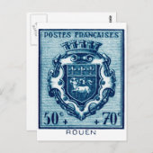 Vintage Wappen - Rouen, Frankreich Postkarte (Vorne/Hinten)