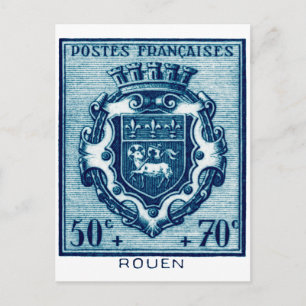 Vintage Wappen - Rouen, Frankreich Postkarte