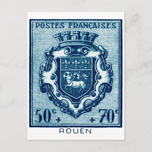 Vintage Wappen - Rouen, Frankreich Postkarte (Vorderseite)