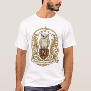 Vintage-Wappeneule-Wappen T-Shirt