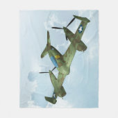 Vintage-Warbird-Flug Militärflugkunst Fleecedecke (Vorderseite)