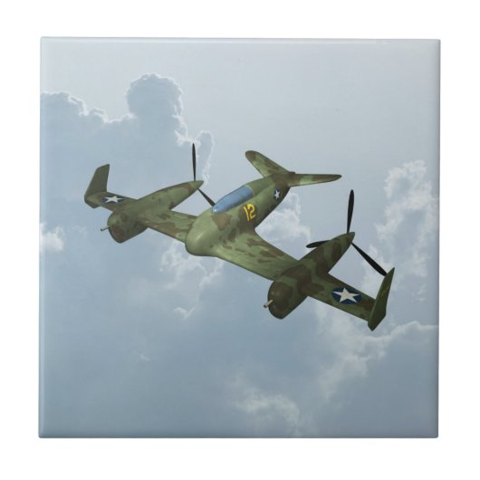 Vintage-Warbird-Flug Militärflugkunst Fliese (Vorderseite)