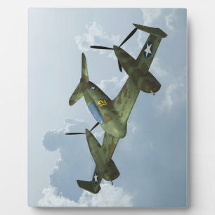 Vintage-Warbird-Flug Militärflugkunst Fotoplatte