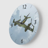 Vintage-Warbird-Flug Militärflugkunst Große Wanduhr (Winkel)