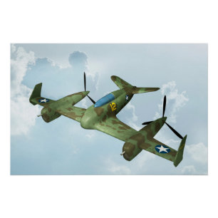 Vintage-Warbird-Flug Militärflugkunst Poster