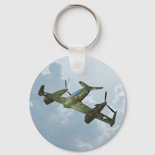 Vintage-Warbird-Flug Militärflugkunst Schlüsselanhänger (Vorderseite)