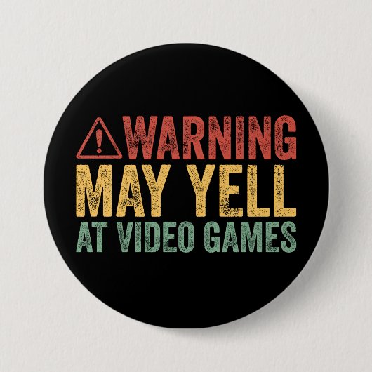 Vintage-Warnung könnte bei Videospielen schreien Button (Vorderseite)