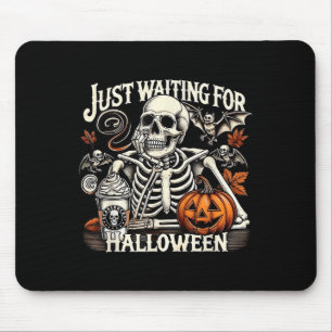 Vintage wartet nur auf Halloween Lustiges Skelett  Mousepad