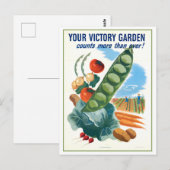 Vintage Wartezeit Siegesgarten Postkarte (Vorne/Hinten)