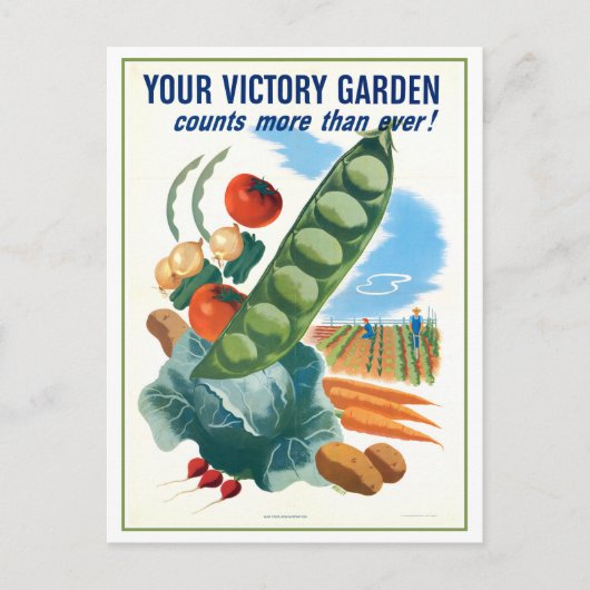 Vintage Wartezeit Siegesgarten Postkarte (Vorderseite)