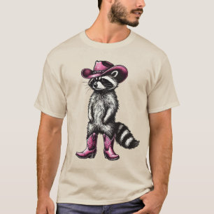 Vintage-Waschbär-Cowboy-Cowgirl-Müll-Panda-Western T-Shirt