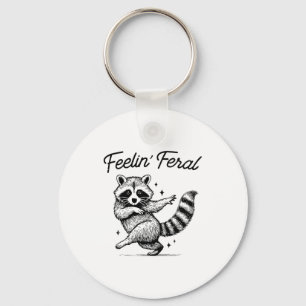 Vintage-Waschbär-Meme Fühlt sich wild lustig Müll  Schlüsselanhänger