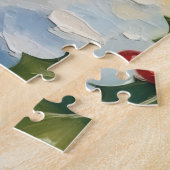 Vintage-Waschbär öffnet Weihnachtsgeschenkbox-Kuns Puzzle (Seite)