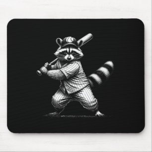 Vintage-Waschbär-Softll-Spielersportliebhaber mich Mousepad