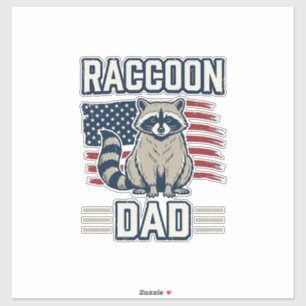 Vintage-Waschbär-Vater-patriotisches-Shirt-Design_ Aufkleber