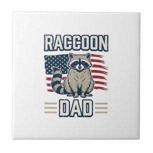 Vintage-Waschbär-Vater-patriotisches-Shirt-Design_ Fliese