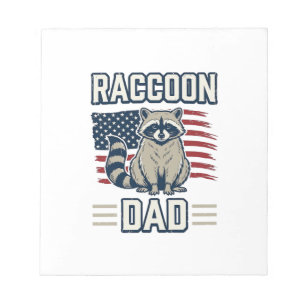 Vintage-Waschbär-Vater-patriotisches-Shirt-Design_ Notizblock