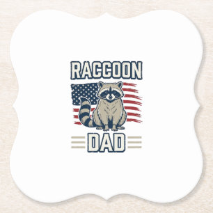 Vintage-Waschbär-Vater-patriotisches-Shirt-Design_ Untersetzer