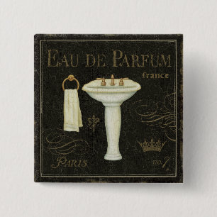 Vintage Waschbecken und Handtuch Button
