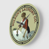 Vintage Wäscheschrift Große Wanduhr (Winkel)