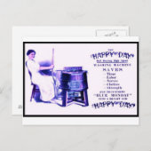 Vintage Waschmaschine Postkarte (Vorne/Hinten)
