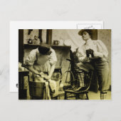 Vintage Waschszene Postkarte (Vorne/Hinten)