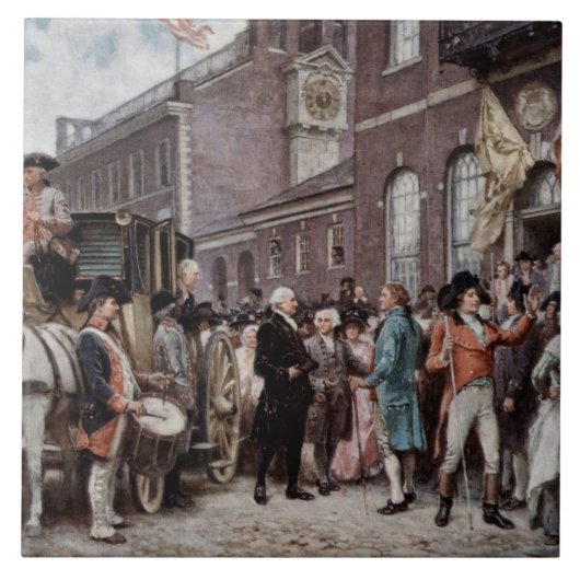 Vintage Waschtoneinbrüche in Philadelphia Fliese (Vorderseite)