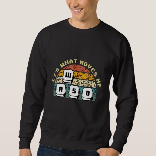 Vintage-WASD-Videospielcontroller PC-Gamer Com Sweatshirt (Vorderseite)