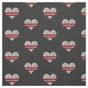 Vintage Washington D.C. Flag Hearts Stoff