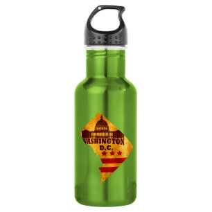 Vintage-Washington-DC-Flaggenkarte Edelstahlflasche