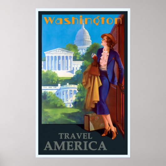 Vintage Washington DC Hauptstadt Reisen nach Ameri Poster (Vorne)