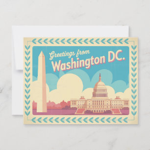 Vintage Washington DC Postkarte Grüße aus