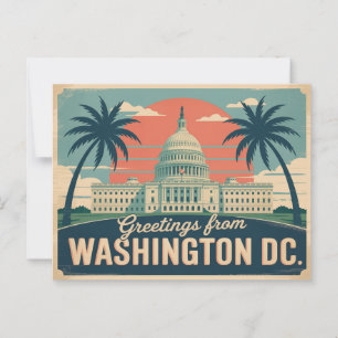 Vintage Washington DC Postkarte Grüße aus
