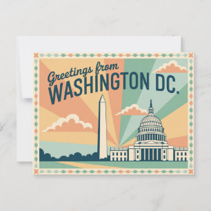 Vintage Washington DC Postkarte Grüße aus